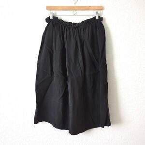 Grey Lab Women's Skirt Cupro Viscose Cinch Paperbag Waist Midi Black Soft Medium
